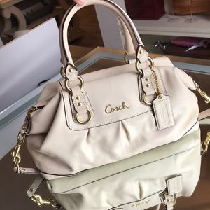 Coach satchel cream color